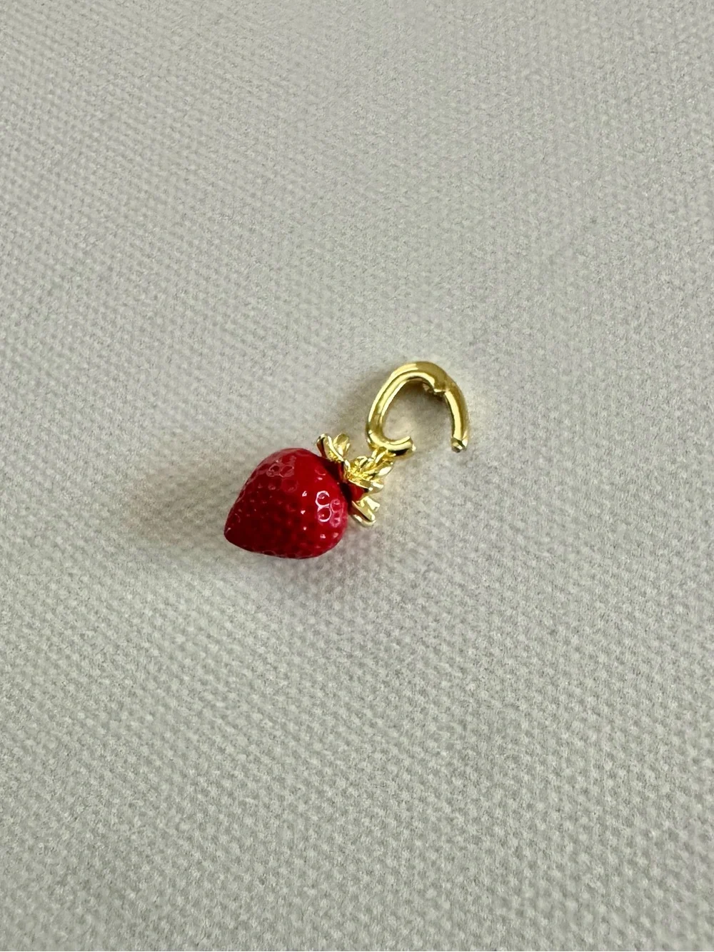 Gorjana Gold Charm Pendant - Red Enamel Strawberry, petite, Tiny - Picture 5 of 11